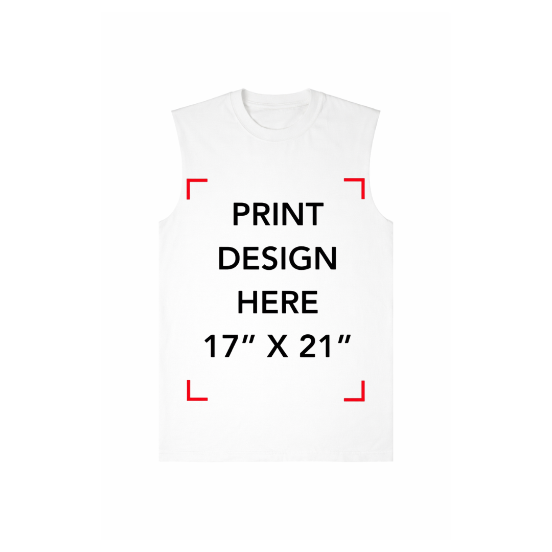 SHAKAWEAR WHITE MUSCLE TEE (FRONT & BACK PRINT)