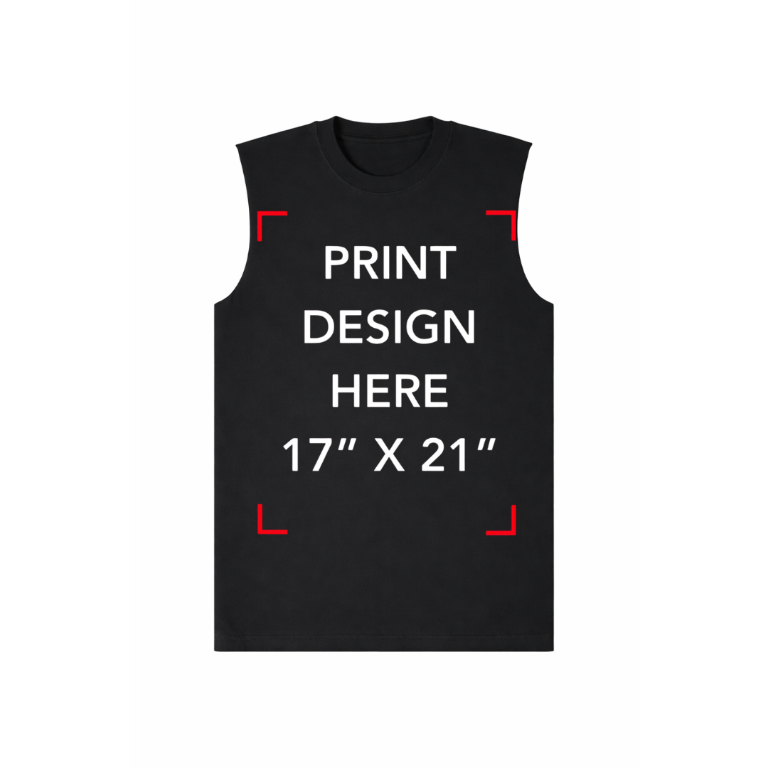 SHAKAWEAR BLACK MUSCLE TEE (FRONT & BACK PRINT)